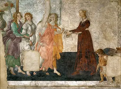 Venus and the Three Graces Presenting Gifts to a Young Woman Sandro Botticelli